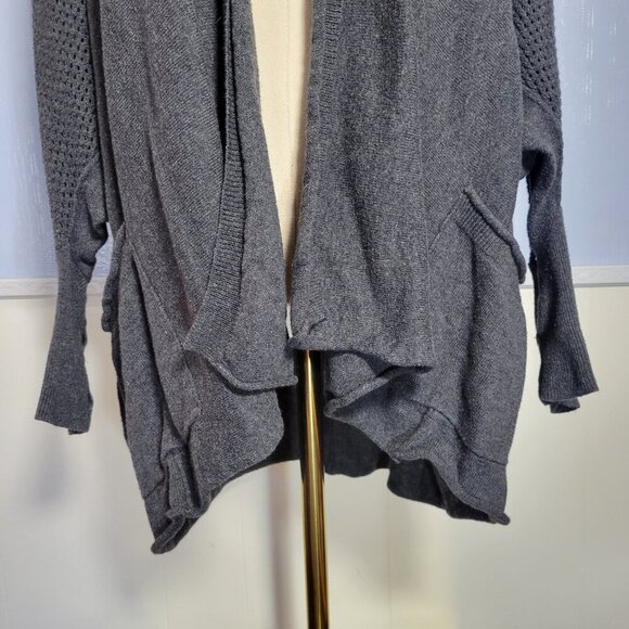 Democracy Medium Dark Gray Dolman Longsleeve Lightweight Open Cardigan Sweater - Picture 3 of 10